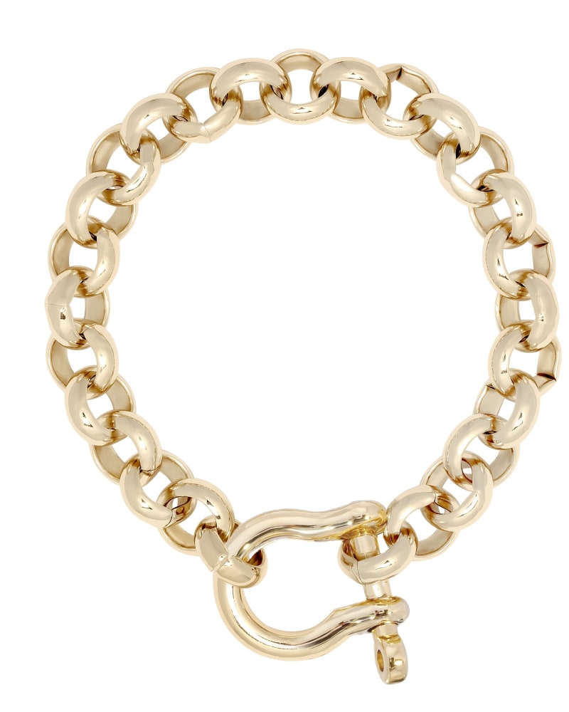 Front of a size 7" Harley Bracelet 7" Gold in Gold by Eklexic. | dia_product_style_image_id:279427